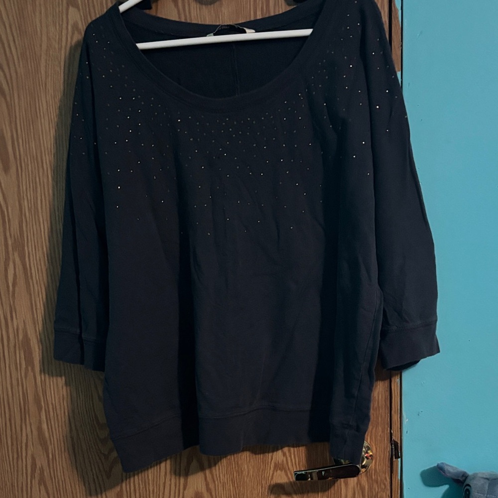 Source Unknown Black Sweatshirt with Studded Detail